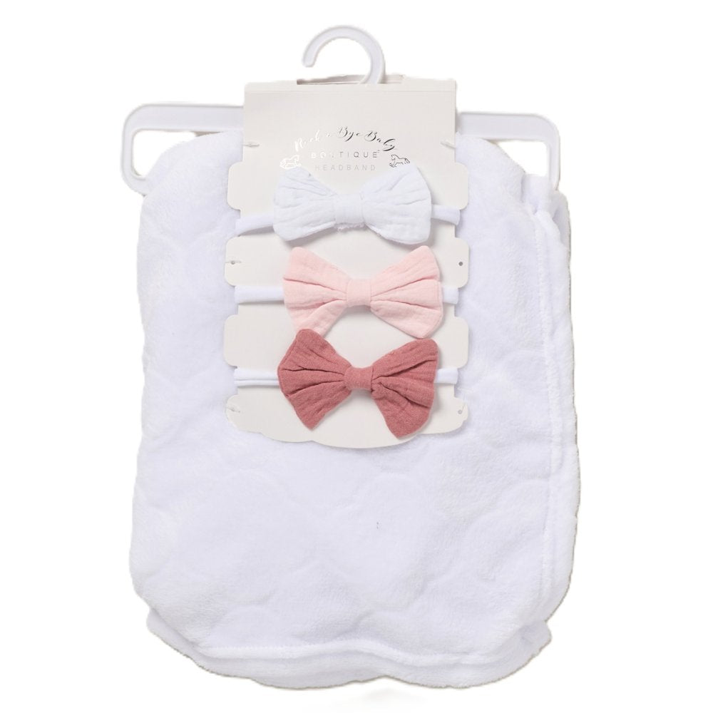 Rock a bye baby - Baby embossed blanket and headband set