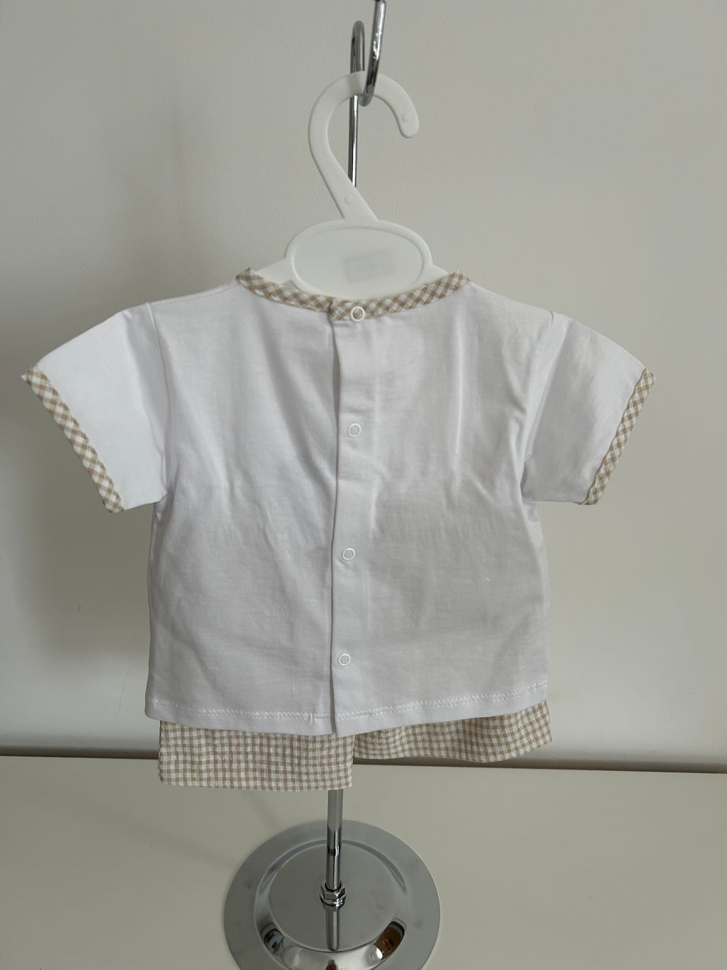 Gingham shorts suit natural