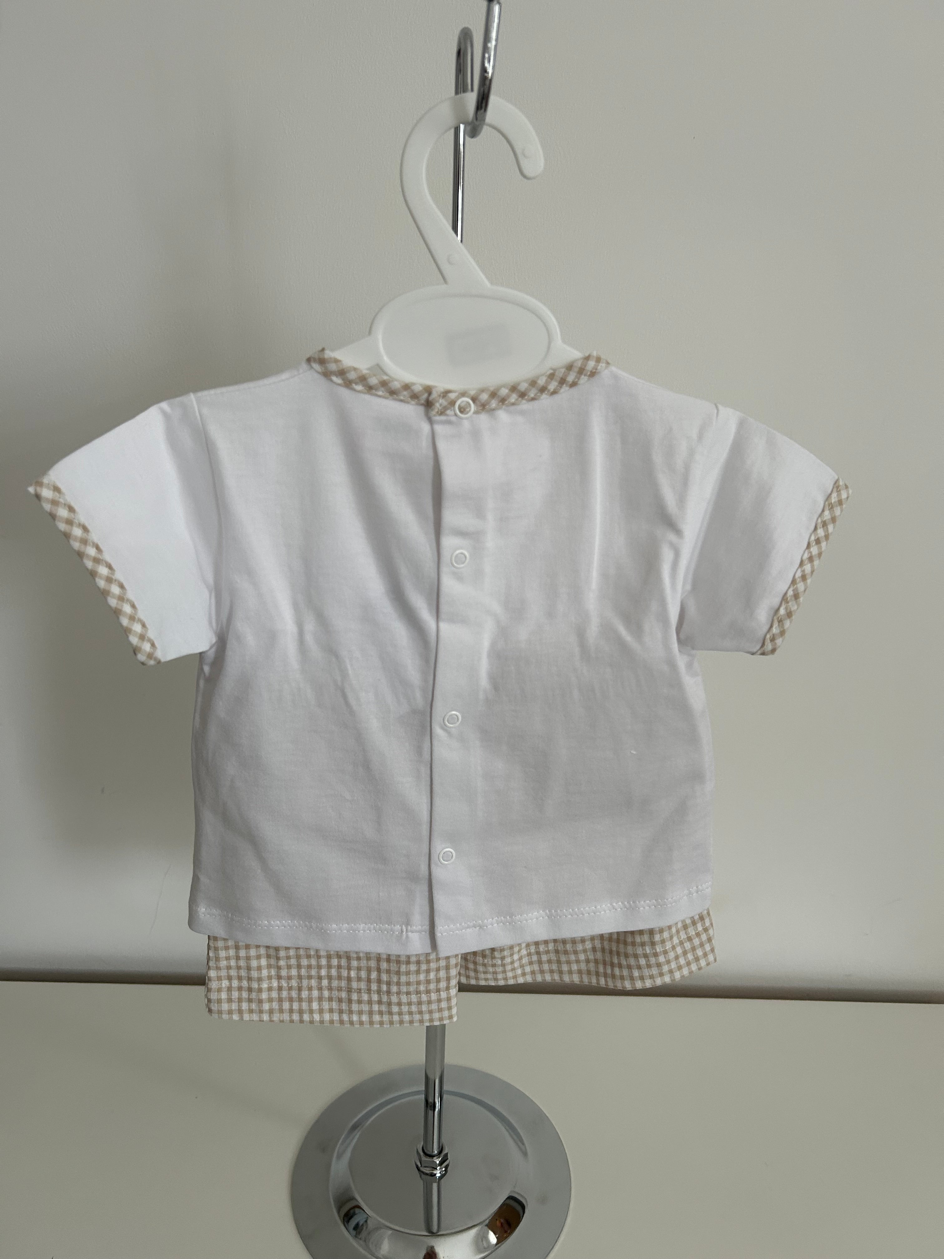 Gingham shorts suit natural