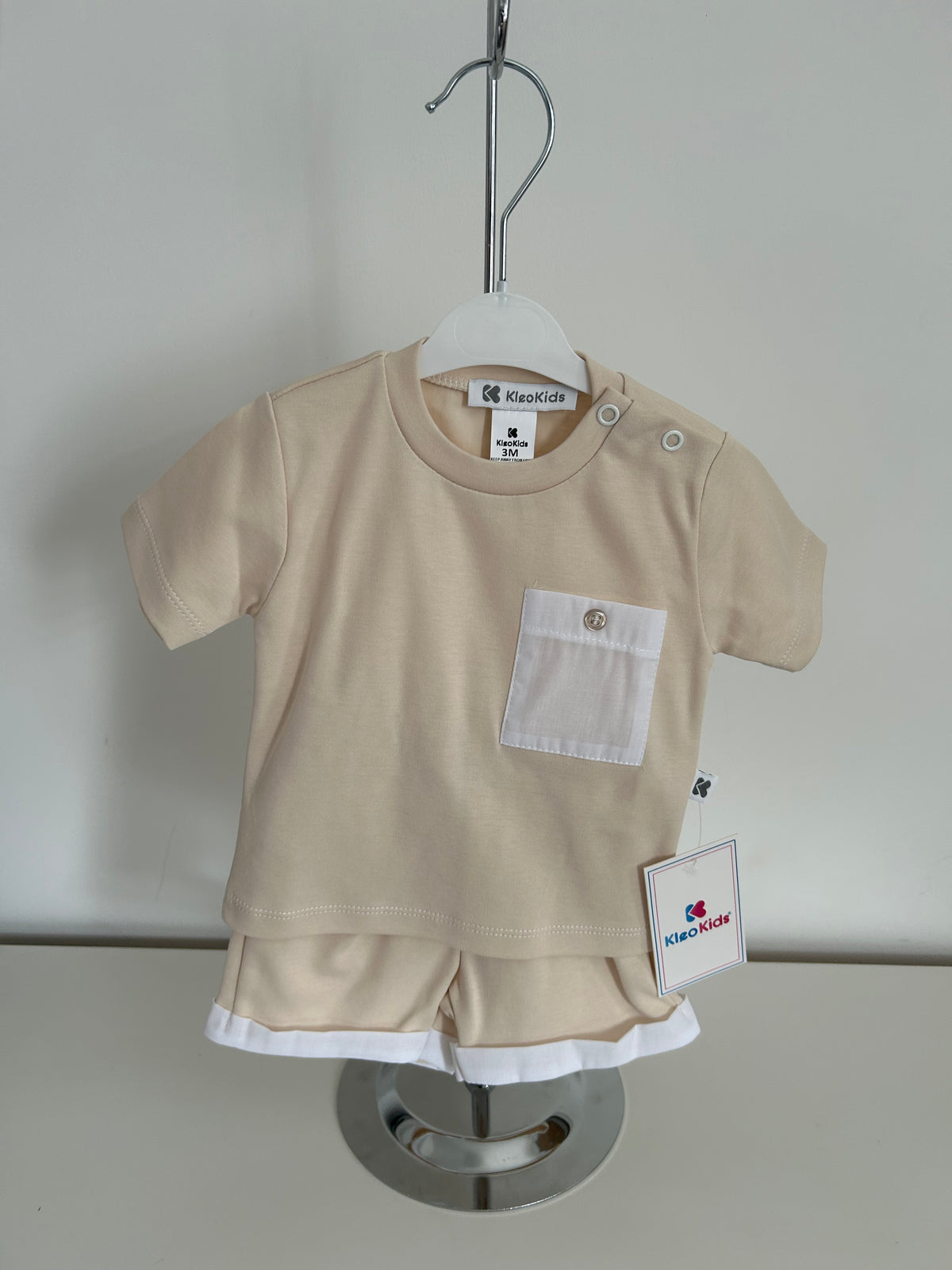 Kleo Kids Boys 2pc Shorts Set Beige
