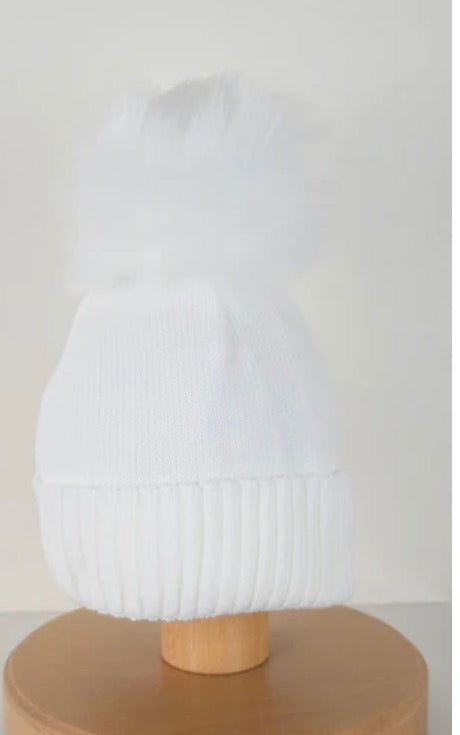 White Pom Pom hat