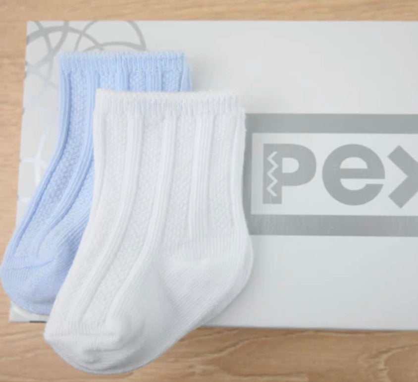 Cannes 2 pack blue/white socks