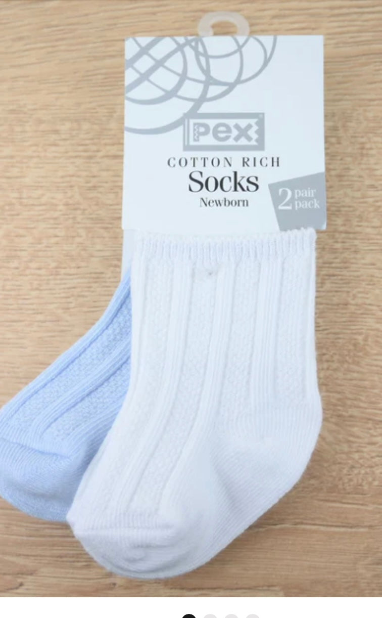 Cannes 2 pack blue/white socks
