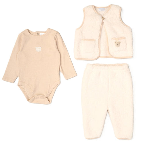 Beige baby Borg outfit